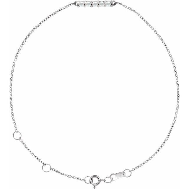 14K White 1/10 CTW Natural Diamond Bar 6 1/2-7 1/2' Bracelet