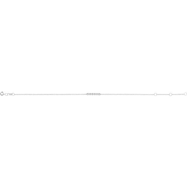 14K White 1/10 CTW Natural Diamond Bar 6 1/2-7 1/2' Bracelet