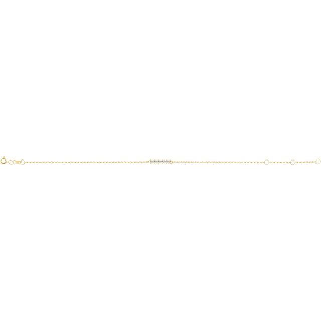 14K Yellow 1/10 CTW Natural Diamond Bar 6 1/2-7 1/2' Bracelet