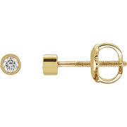 14k Yellow 1/10 Ctw Natural Diamond Micro Bezel-set Earrings