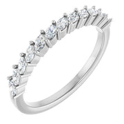 14K White 3/8 CTW Natural Diamond Anniversary Band