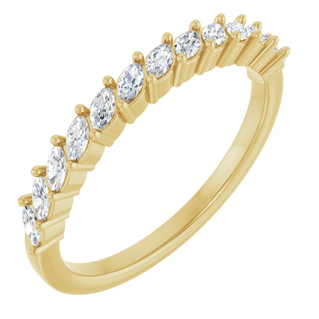 14K Yellow 3/8 CTW Natural Diamond Anniversary Band