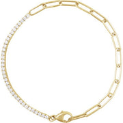 14K Yellow 1 CTW Natural Diamond Line 7 1/2' Bracelet