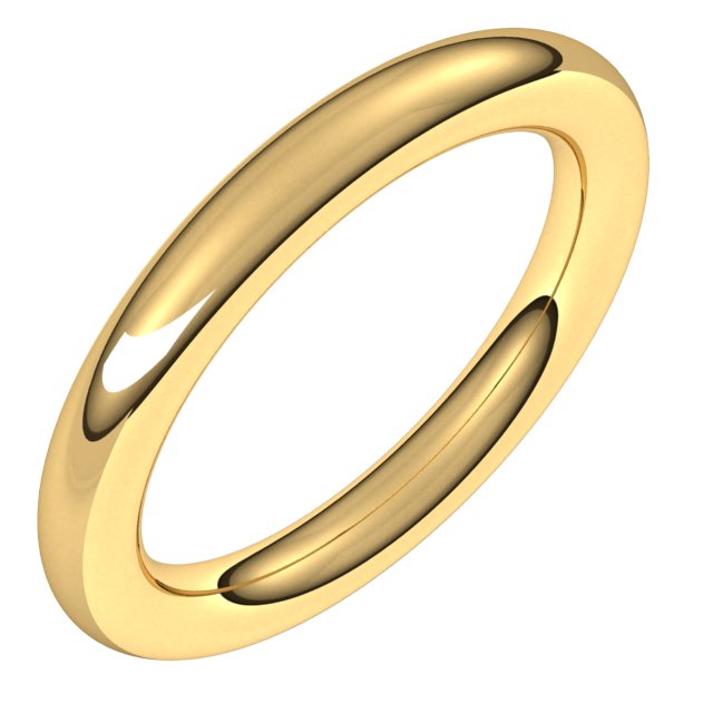 14k Yellow 3 Mm Comfort-fit Full Round Band Size 5.5