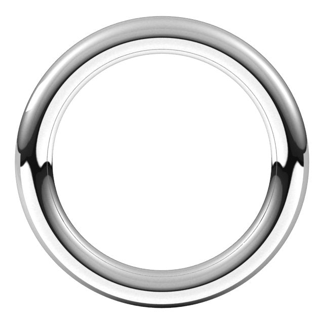 18K White 3 mm Full Round Comfort-Fit Band