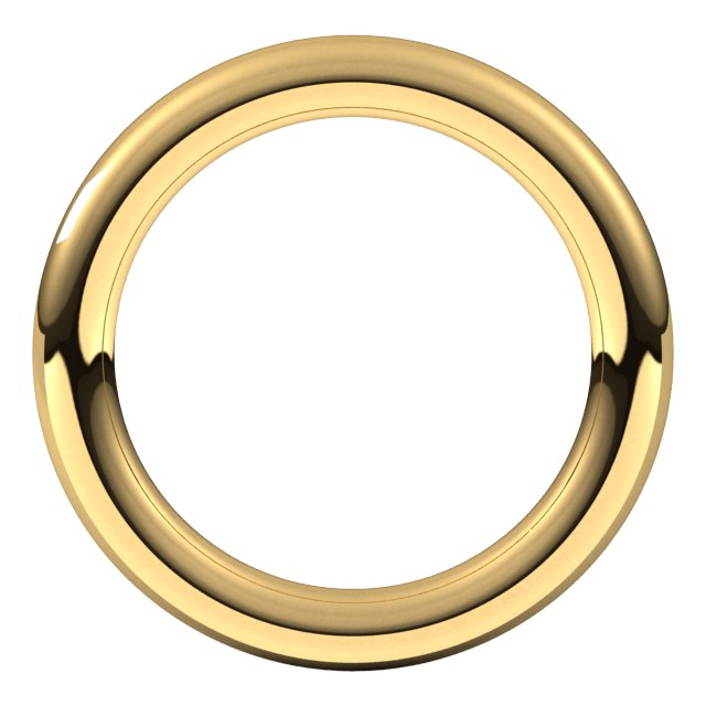 14k Yellow 3 Mm Comfort-fit Full Round Band Size 3.5