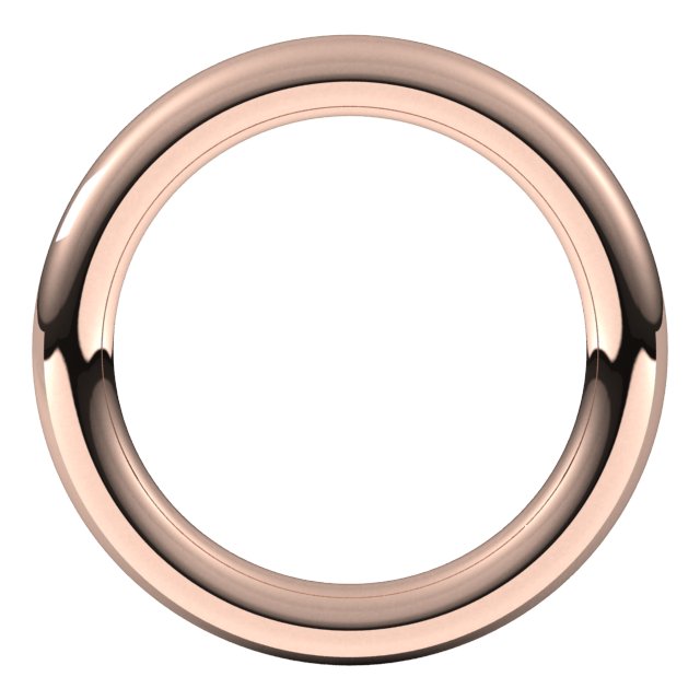 14K Rose 3 mm Full Round Comfort-Fit Band
