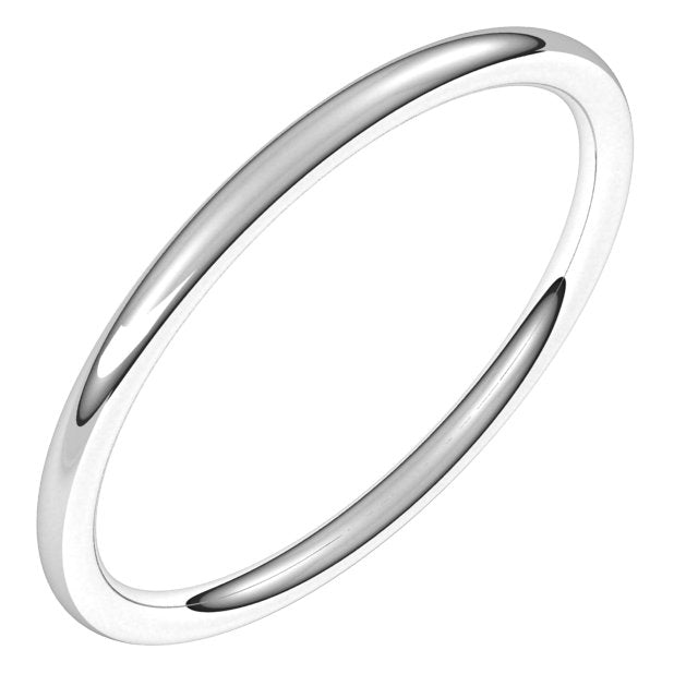 14k White 1.5 Mm Comfort-fit Full Round Band Size 7.5