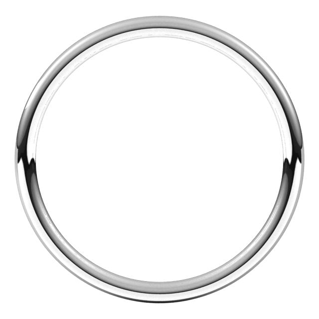 14K White 1.5 mm Full Round Comfort-Fit Band