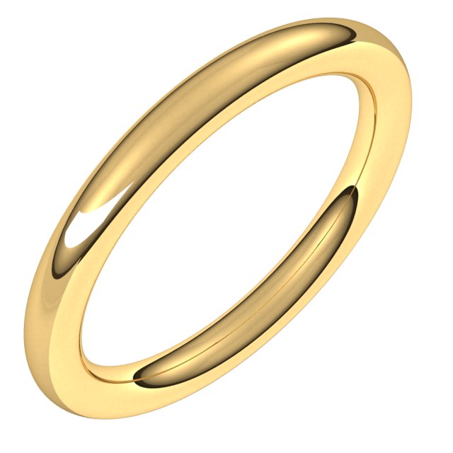 14k Yellow 2.5 Mm Comfort-fit Full Round Band Size 5