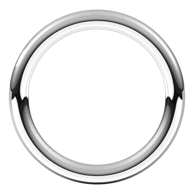 14K White 2.5 mm Full Round Comfort-Fit Band