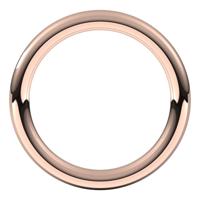 14K Rose 2.5 mm Full Round Comfort-Fit Band