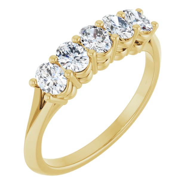 14K Yellow 3/4 CTW Lab-Grown Diamond Anniversary Band