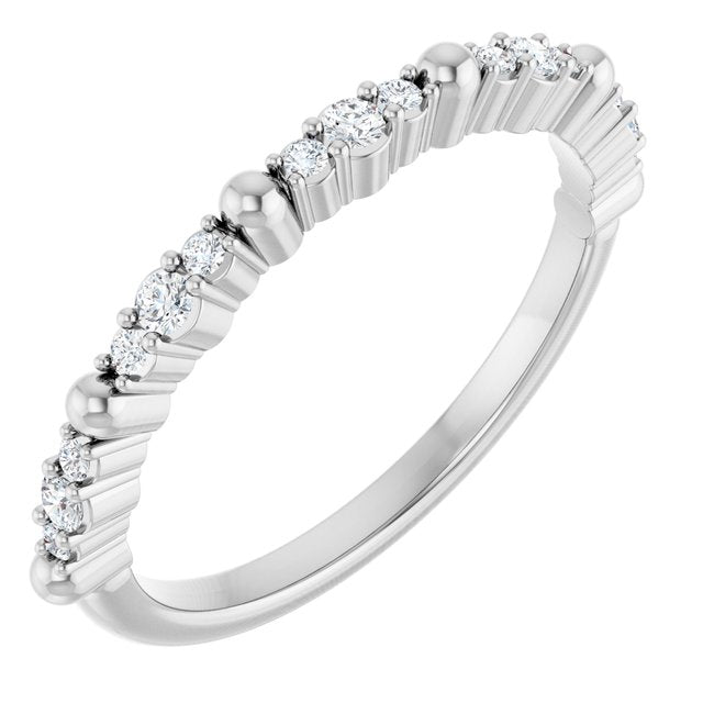14k White 1/6 Ctw Natural Diamond Anniversary Band