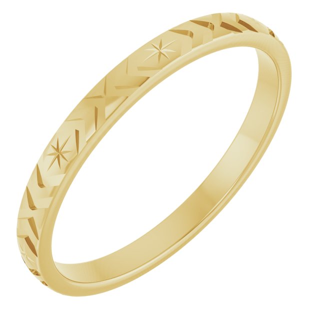 14K Yellow Geometric Band Size 7