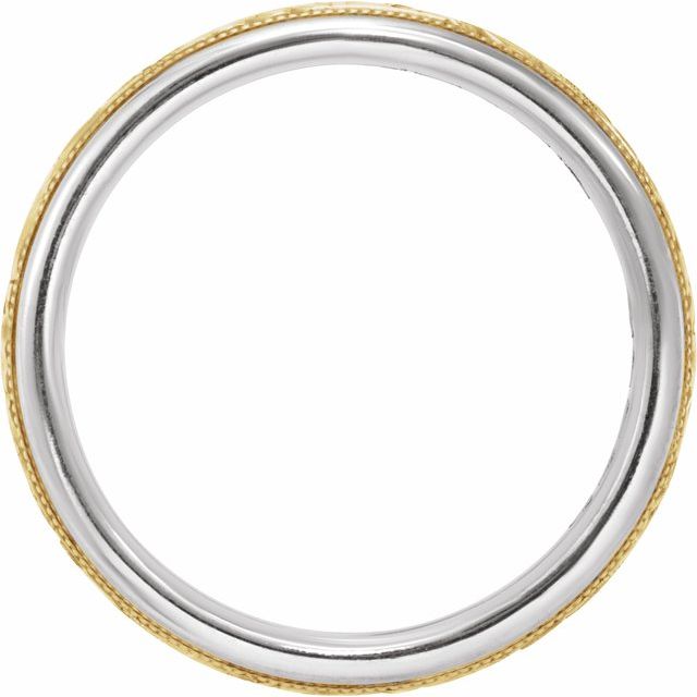 14K White/Yellow Hand Engraved Band Size 10