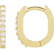 14k Yellow 1/6 Ctw Natural Diamond 15 Mm Hoop Earrings
