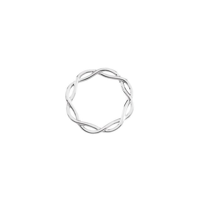 14k White Infinity-inspired Circle Pendant