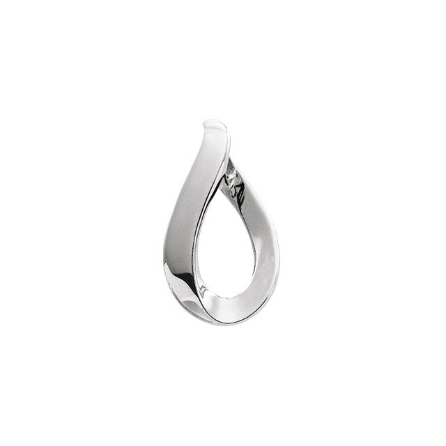 14K White Freeform Slide Pendant