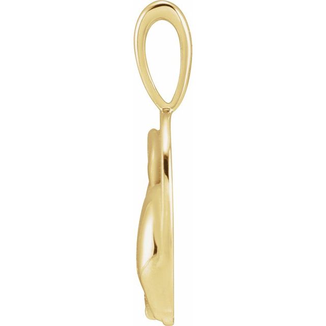 14K Yellow .015 CT Natural Diamond Chinese Zodiac Rabbit Pendant