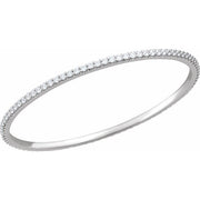 14K White 4 CTW Lab-Grown Diamond Stackable Bangle 8' Bracelet