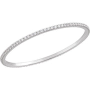 14K White 5 CTW Lab-Grown Diamond Stackable Bangle 8' Bracelet