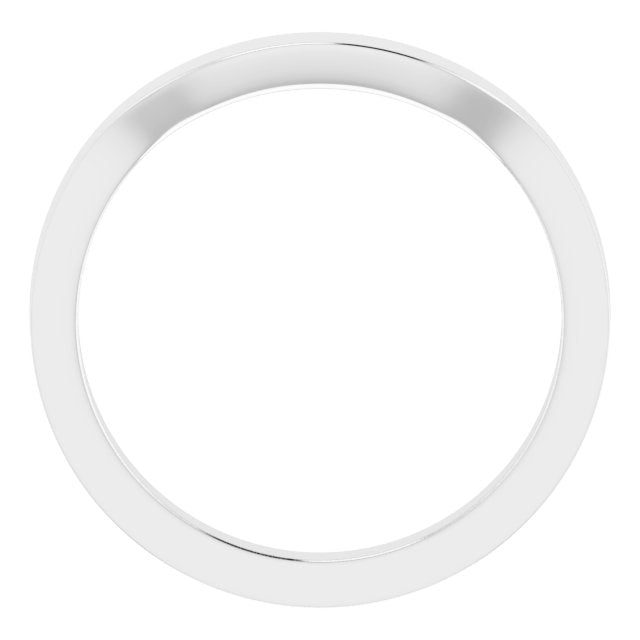 14K White 5x3 mm Contour Matching Band