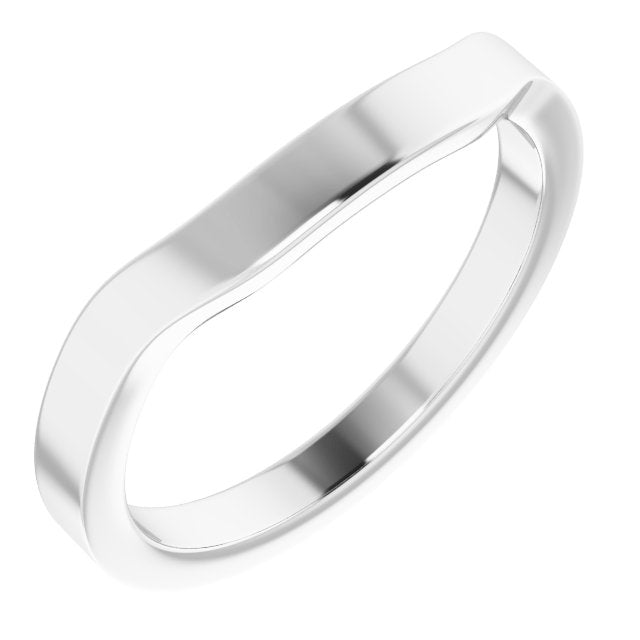14K White 5x3 mm Contour Matching Band