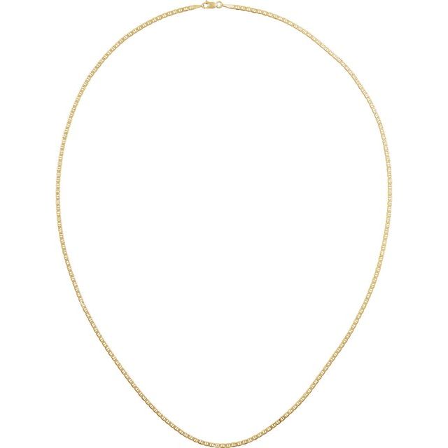 14K Yellow 2.25 mm Curbed Anchor 20' Chain