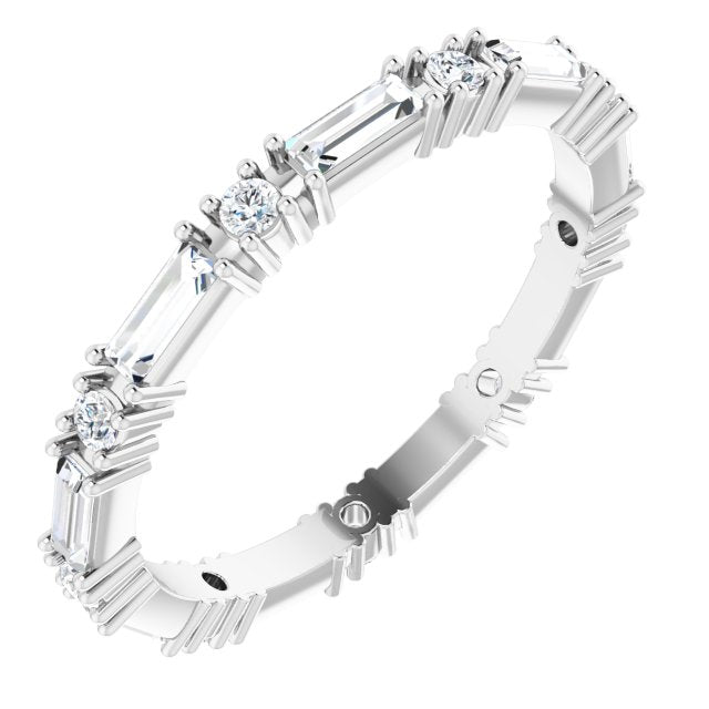 14K White 5/8 CTW Natural Diamond Eternity Band Size 7