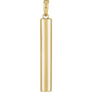 14K Yellow Ash Holder Cylinder Bar Pendant