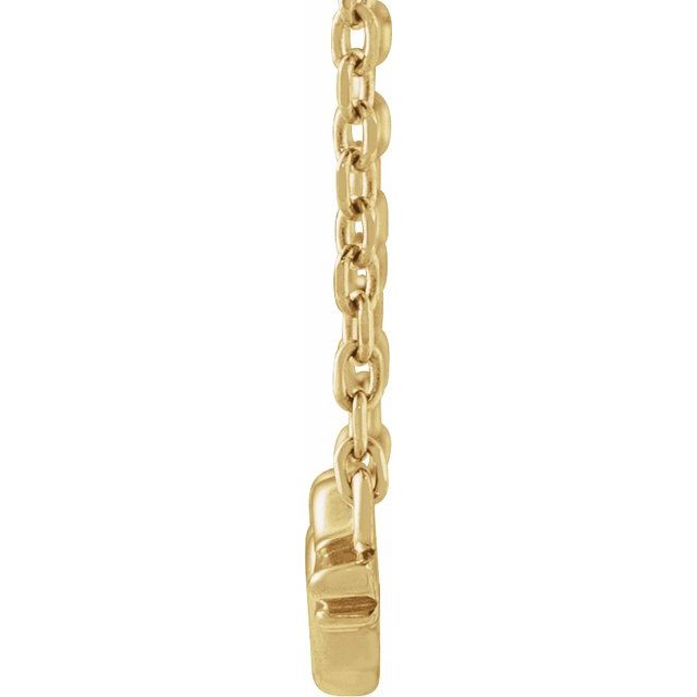 14K Yellow Heart with Angel Wings 18' Necklace