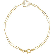 14K Yellow 1/8 CTW Natural Diamond Heart 7' Bracelet