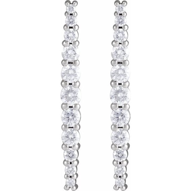 14K White 3/8 CTW Natural Diamond Earrings