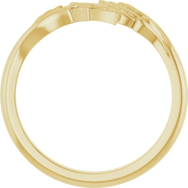 14K Yellow Angel Wings Ring