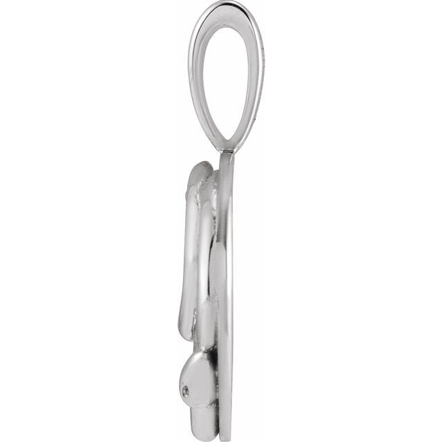 14K White .015 CT Natural Diamond Chinese Zodiac Snake Pendant