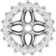 14k White 1/6 Ctw Natural Diamond Earring Jackets
