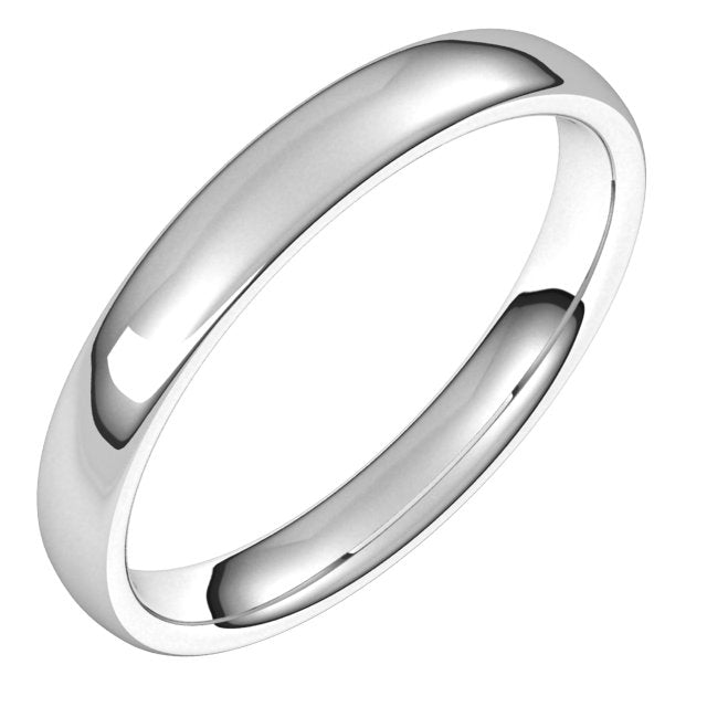 14k White 3.5 Mm Comfort-fit European-style Band Size 4.5