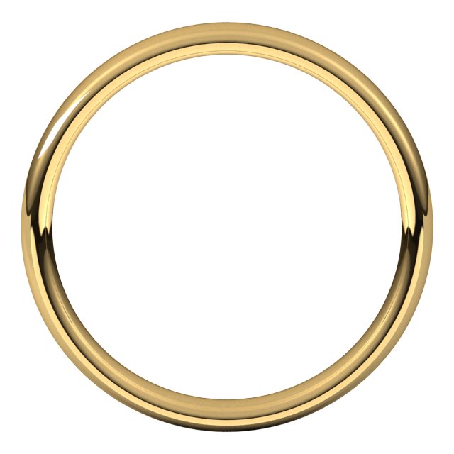 14k Yellow 3.5 Mm Comfort-fit European-style Band Size 7.5