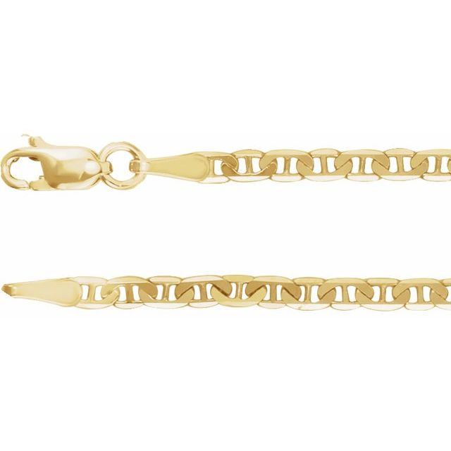 14k Yellow 2.25 Mm Curbed Anchor 24' Chain
