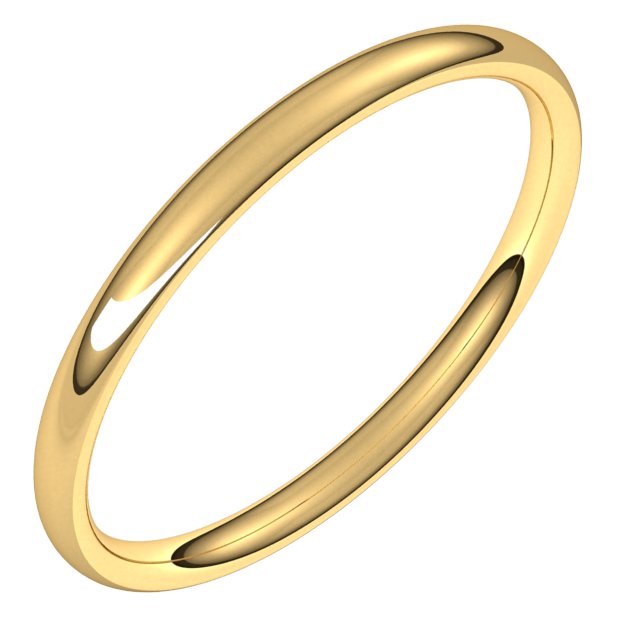 14k Yellow 2 Mm Lightweight Comfort-fit European-style Band Size 4