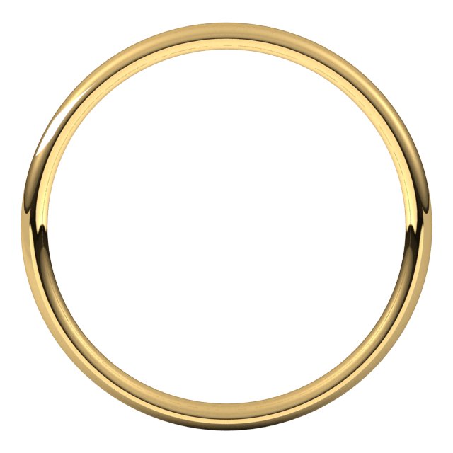 14K Yellow 2 mm Comfort-Fit Lightweight European-Style Band Size 6.5