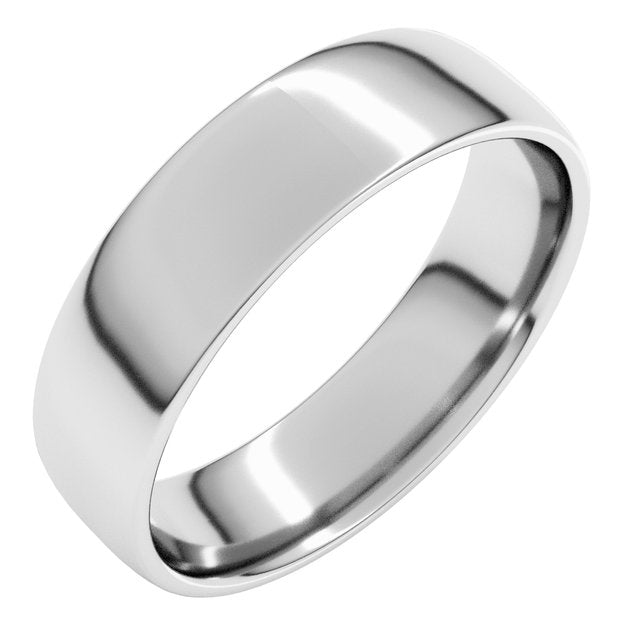 14k White 6 Mm Lightweight Comfort-fit European-style Band Size 12