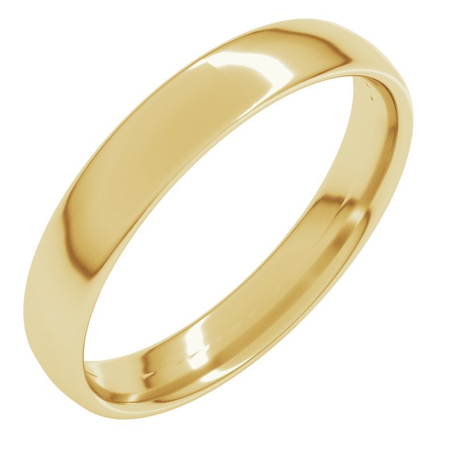 14k Yellow 4 Mm Lightweight Comfort-fit European-style Band Size 6.5