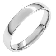 14K X1 White 4 mm Comfort-Fit Lightweight European-Style Band Size 10