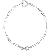 14K White 1/8 CTW Natural Diamond Heart 7' Bracelet