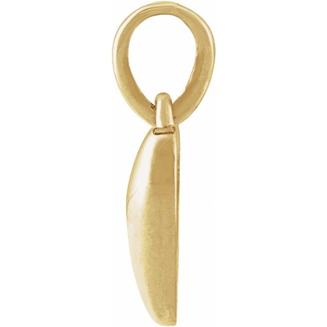 14K Yellow Puffed Heart Pendant