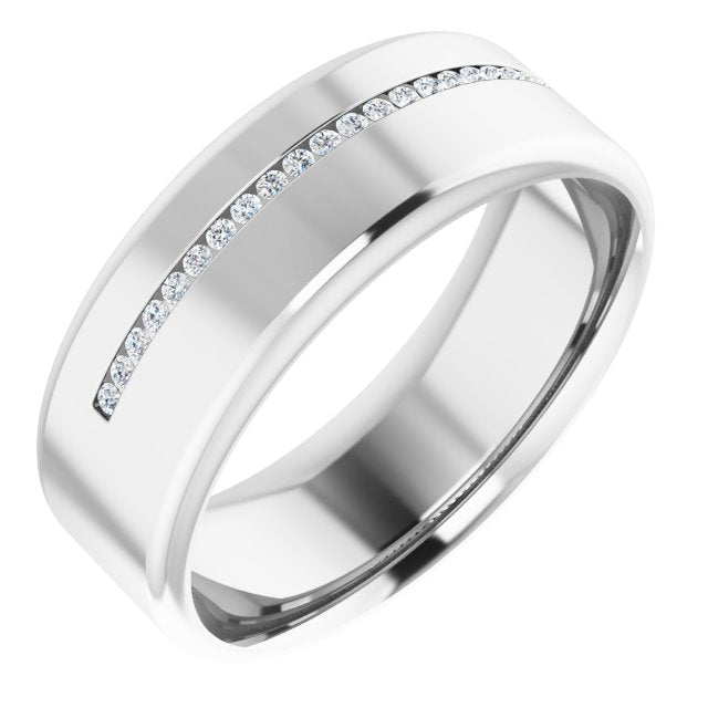 14K White 0.08 CTW Natural Diamond Band