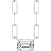 14K White 5/8 CT Lab-Grown Diamond Solitaire 18' Necklace