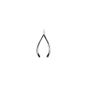 14K White Wishbone Pendant